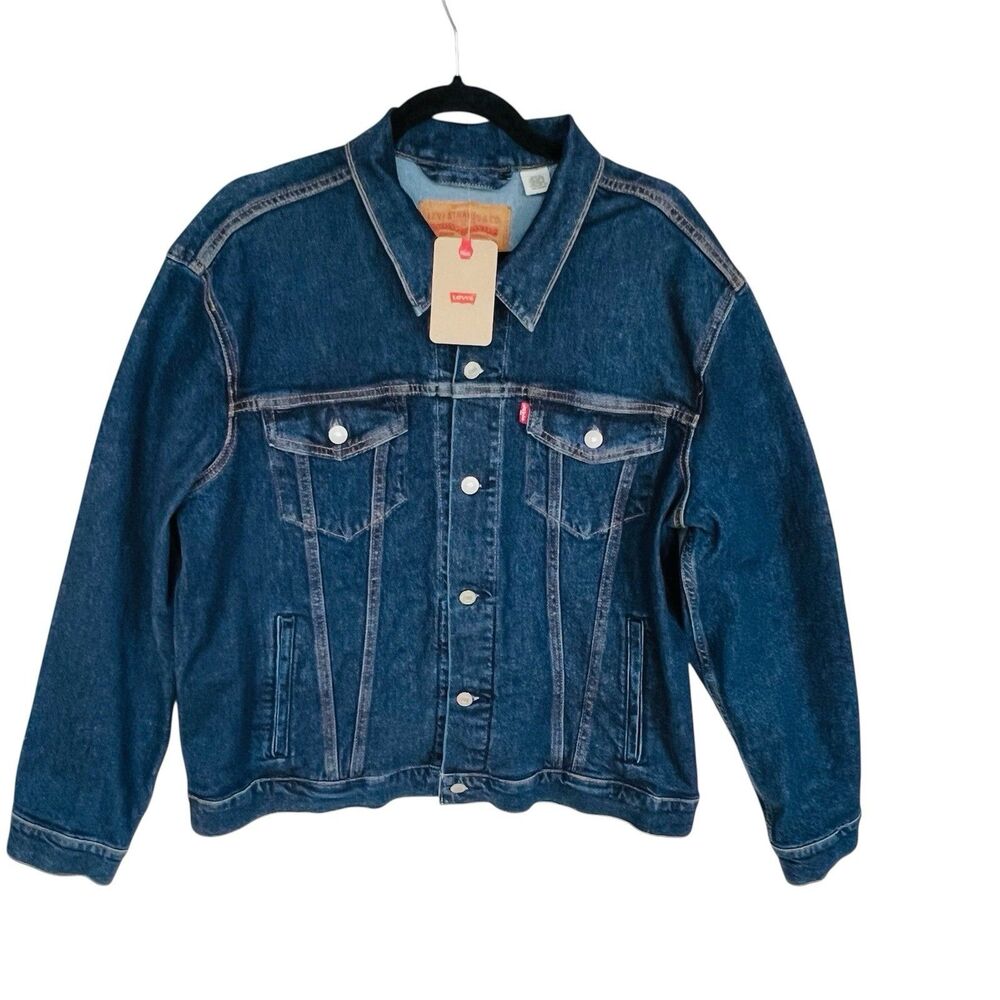 Levi's Men's Denim Button Up Jacket Men's Dark Stonewash Size Large 723342762